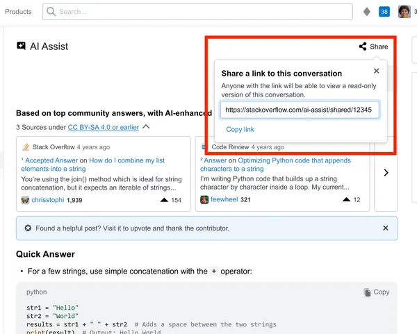 AI Assist by Stack Overflow - Screenshot 2