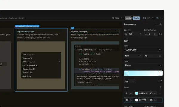 Cursor Visual Editor - Screenshot 1