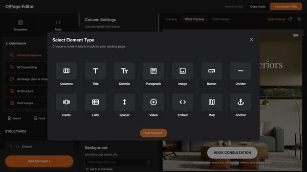 O/Page Website Builder - Screenshot 5